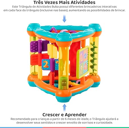 BUBA Triangulo Atividades, Colorido,Baby