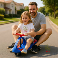 Carrinho Gira Gira Car Rolimã Infantil Até 100kg Tricicolo - Carrinho De Rolimã - Azul-laranja - Queima de Estoque