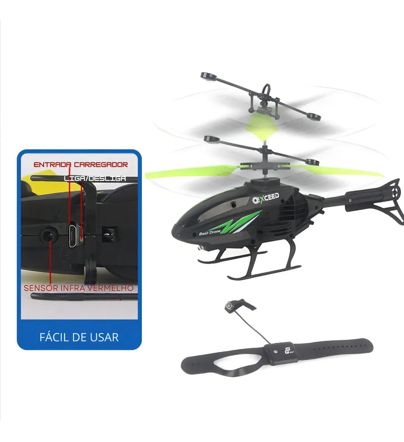 Helicóptero De Controle Remoto Recarregável Infantil