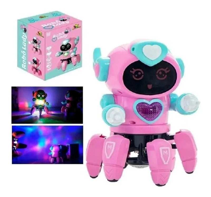 Robô Lady Face Digital Infantil Dançante Som Luz Menina Cor Colorido Personagem Robolady
