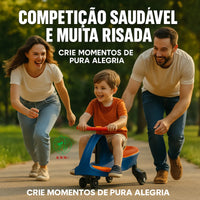 Carrinho Gira Gira Car Rolimã Infantil Até 100kg Tricicolo - Carrinho De Rolimã - Azul-laranja - Queima de Estoque