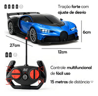 Carrinho De Controle Remoto Cor Azul Farol Led Brinquedo Menino Carro Corrida - Black Friday
