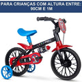Bicicleta Bike Criança 2 A 5 Anos Aro 12 Nathor Infantil C/ Rodinha MENINO e MENINA de 90cm a 1m