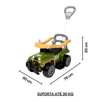 Carrinho passeio jip jip maral guidão direcional militar multicolor rosa Quadriciclo Infantil Haste