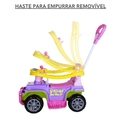 Carrinho passeio jip jip maral guidão direcional militar multicolor rosa Quadriciclo Infantil Haste